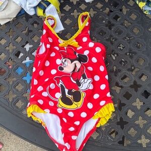Disney Red Minnie Mouse Kids Swim One Piece